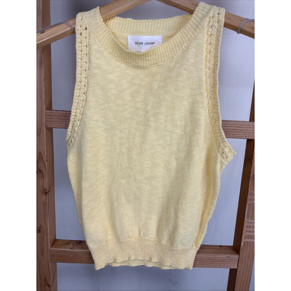 NWT Dear John Yellow Scoop Neck Sweater Knit Yellow Tank Top #1095 Size XS
